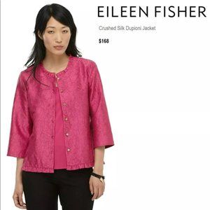 Eileen Fisher crushed silk dupioni jacket sz XS
